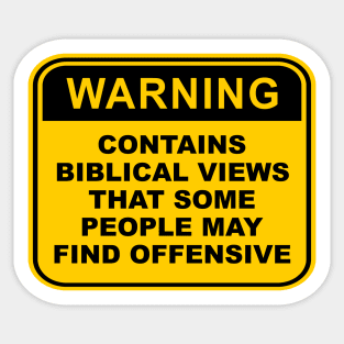 Warning! Contains Biblical views that some people may find offensive, funny meme, black text Sticker